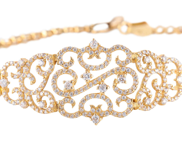 Bracelet BRACELET " BELLA" OR & OXYDES DE ZIRCONIUM 58 Facettes BO/220108