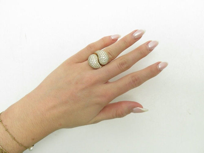 Bague 53 vintage bague CARTIER ying et yang pavage 160 diamants 5.25ct or 18k 58 Facettes 256021