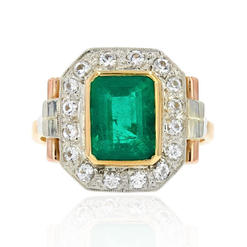 Bague 57 Bague art déco émeraude diamants 58 Facettes 22-403