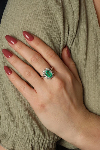 Bague 57 Bague Pompadour Or blanc Emeraude 58 Facettes 2027466CN