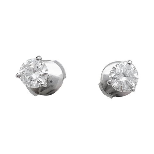 Boucles d'oreilles Puces d'oreilles en or blanc, diamants. 58 Facettes 31127