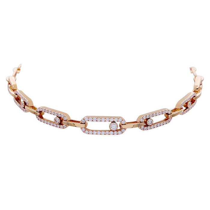 Collier Collier Messika, "Choker Move Link Multi", or rose, diamants. 58 Facettes 32646