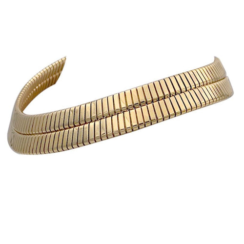 Collier Collier Bulgari vintage, "Tubogas", or jaune. 58 Facettes 32914