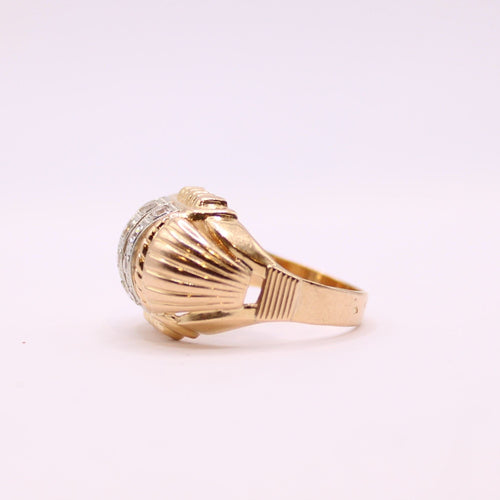 Bague Bague Tank or jaune et pierres blanches 58 Facettes