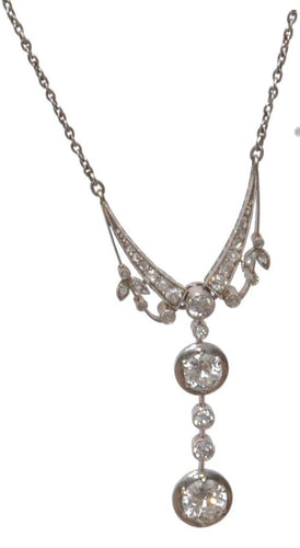 Pendentif Pendentif en platine et diamant 58 Facettes 0