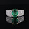 Bague 56 Bague émeraude diamants or blanc 58 Facettes 21-829
