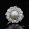 Bague 51 Bague ancienne perle fine et diamants en marguerite 58 Facettes 22-096