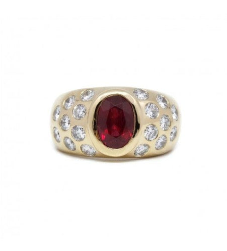 Bague 51 / Jaune / Or 750 Bague Diamants et Rubis 58 Facettes 180273R