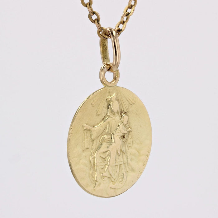 Pendentif Médaille scapulaire or jaune signée Lasserre 58 Facettes CVP87