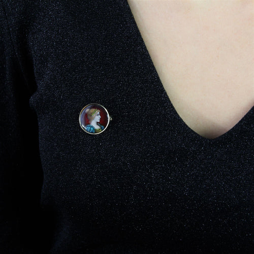 Broche Broche ronde en or et émail de Limoges 58 Facettes 14-029