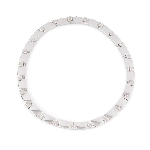 Collier Chaumet - Collier or gris et diamants 58 Facettes 1