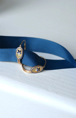 Boucles d'oreilles Boucles d'oreilles poissardes fleur émail 58 Facettes