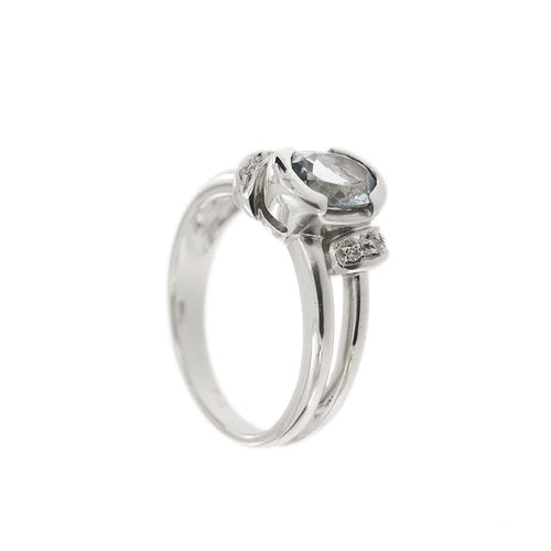 Bague 56 Bague aigue-marine diamants 58 Facettes 21456