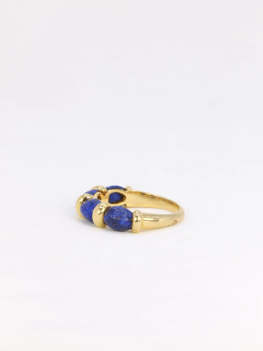 Bague Bague vintage or jaune lapis lazuli 58 Facettes 815