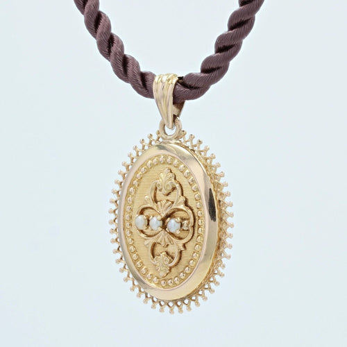 Pendentif Pendentif rétro en or jaune et ses perles de culture 58 Facettes 22-499B