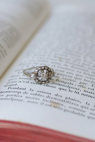 Bague Bague carrée Art Déco diamants 58 Facettes