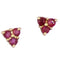 Boucles d'oreilles Boucle d’oreille clous en or jaune et trilogie rubis 58 Facettes