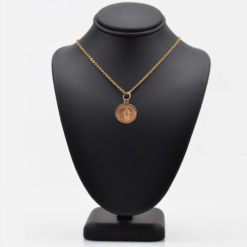 Pendentif Médaille ancienne de baptême or rose 58 Facettes 07-130