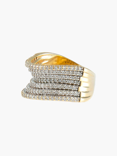 Bague Or Jaune / 58 BAGUE "WAVE" OR & DIAMANTS 58 Facettes BO/220034