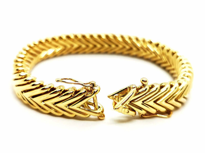 Bracelet Bracelet Maille chevron Or jaune 58 Facettes 1833576CN