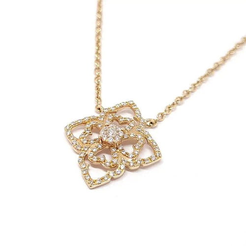 Collier Collier dentelle diamants or rose 58 Facettes