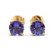 Boucles d'oreilles Boucles d'oreilles tanzanites or jaune 58 Facettes
