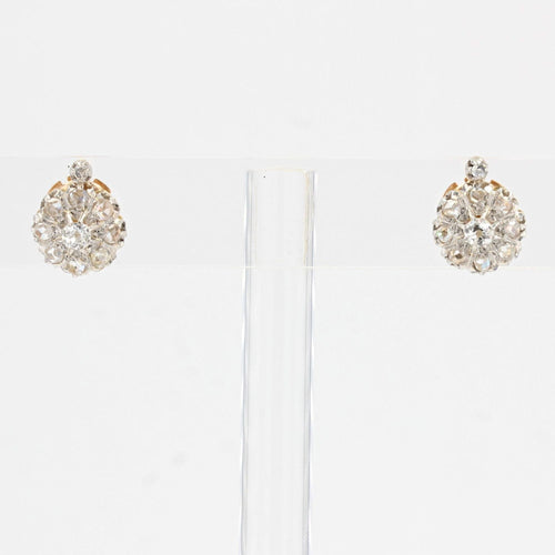Boucles d'oreilles Boucles d'oreilles anciennes marguerites de diamants 58 Facettes 22-025
