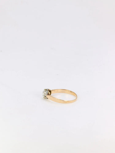 Bague 54 Solitaire Or rose Diamant coussin 58 Facettes J217