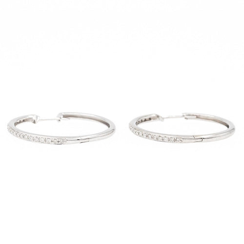 Boucles d'oreilles Boucles d'oreilles Créoles Or blanc Diamant 58 Facettes 2208701CN