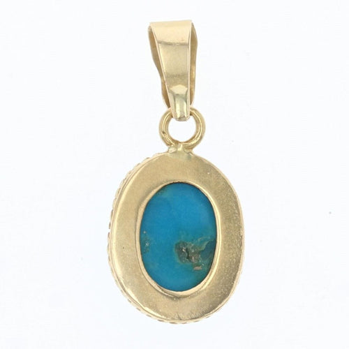 Pendentif Pendentif or jaune et pierre turquoise 58 Facettes CVP47