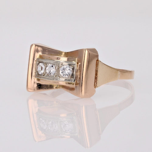 Bague 60 Bague tank noeud or rose 58 Facettes CV91