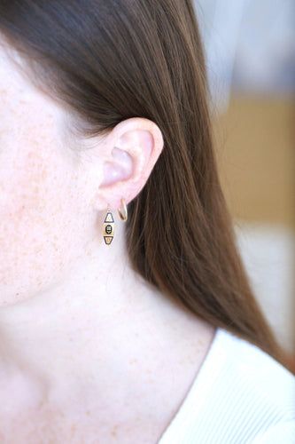 Boucles d'oreilles Boucles d'oreilles poissardes or rose et émail 58 Facettes