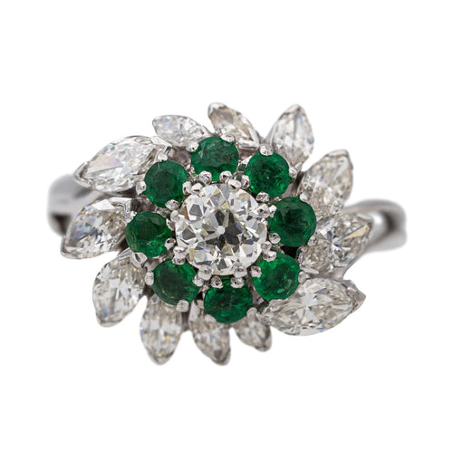 Bague 57 Bague Marguerite Or blanc Diamant 58 Facettes 2737235CN