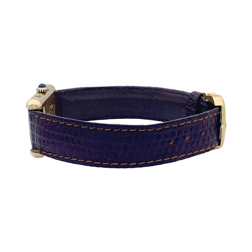 Montre Montre Cartier "Tank Must" argent plaqué or, cadran laqué rouge. 58 Facettes 33540