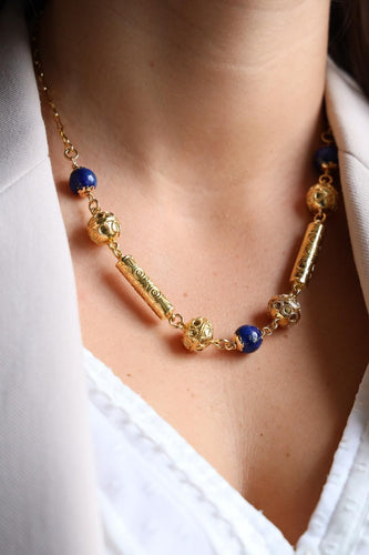 Collier Collier Or jaune Lapis Lazuli 58 Facettes 1907894CN
