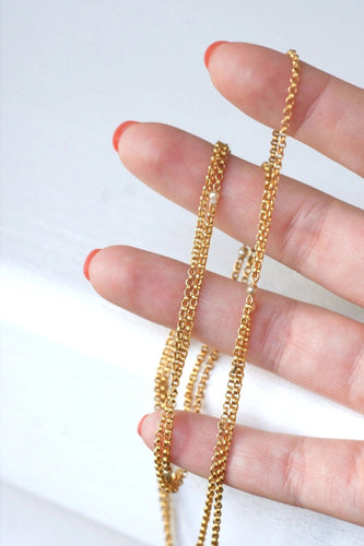 Collier Sautoir maille jaseron or et perles fines 58 Facettes