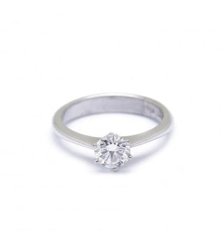 Bague Blanc/Gris / Or 750 Bague Solitaire Diamant 0.50 Carat 58 Facettes 150107R