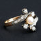 Bague Bague ancienne or jaune perle et diamants "Bouton Précieux" 58 Facettes