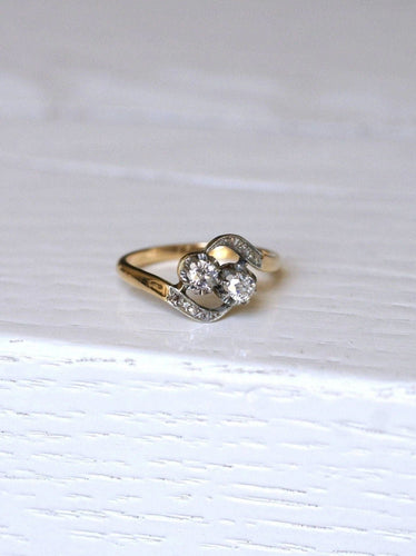 Bague Toi et Moi or et diamants 58 Facettes