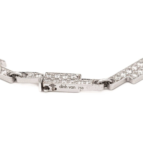 Bracelet Dinh Van Bracelet Seventies Or blanc Diamant 58 Facettes 577646GD