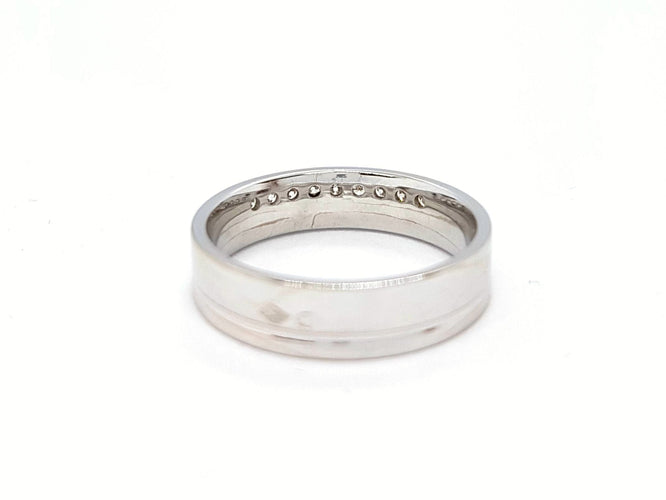 Bague 56 Bague Or blanc Diamant 58 Facettes 06273CD