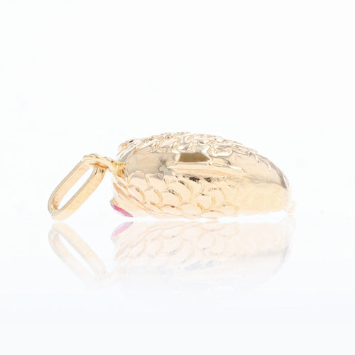 Pendentif Breloque ancienne or rubis poisson 58 Facettes 18-108C