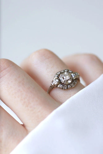 Bague Bague carrée Art Déco diamants 58 Facettes