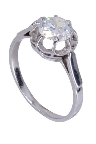 Bague 54 BAGUE SOLITAIRE ancien diamant 58 Facettes 076701