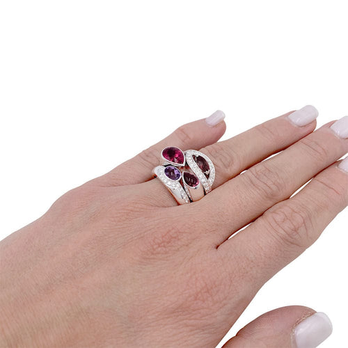 Bague 51 Bague Fred, "Princess K", or blanc, pierres de couleurs. 58 Facettes 32396