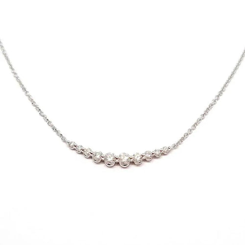 Collier Collier ligne diamants or blanc 58 Facettes