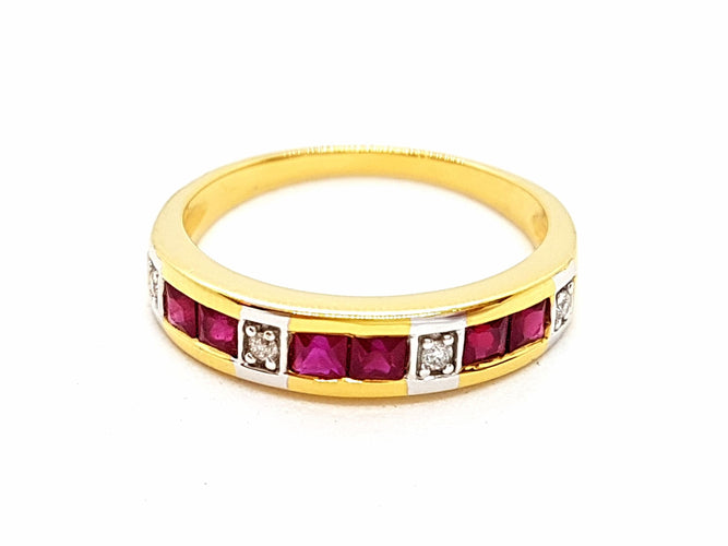 Bague 56 Bague Or jaune Rubis 58 Facettes 06319CD