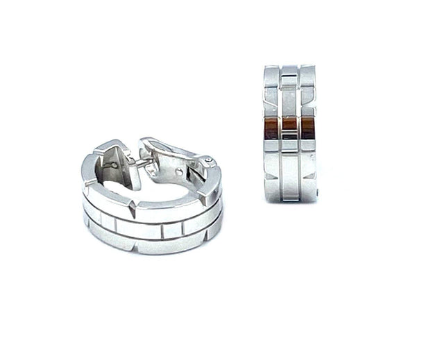 Boucles d'oreilles Cartier. Collection Tank Française, Boucles d'oreilles or blanc 58 Facettes