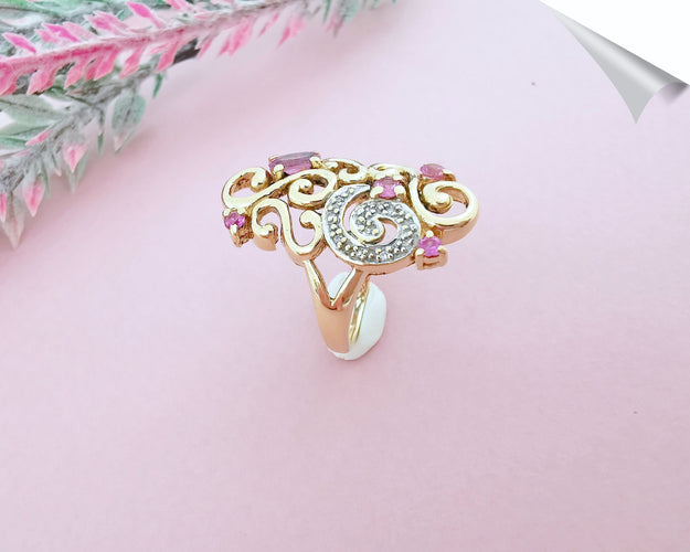 Bague Bague Tourmalines roses Diamants 58 Facettes AA 1573