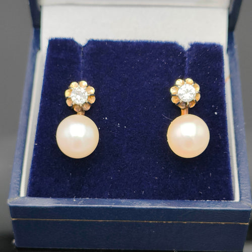 Boucles d'oreilles Boucles d'oreilles perles & diamants 58 Facettes